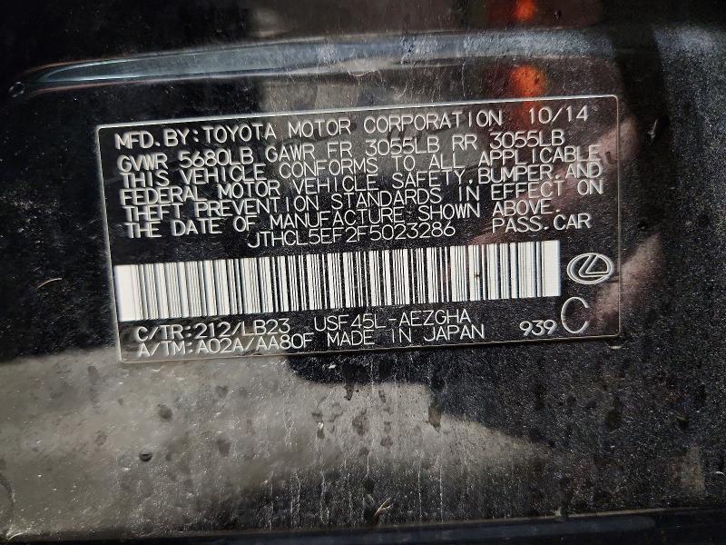 50569126 :رقم المزاد ، JTHCL5EF2F5023286 vin ، 2015 Lexus Ls مزاد بيع