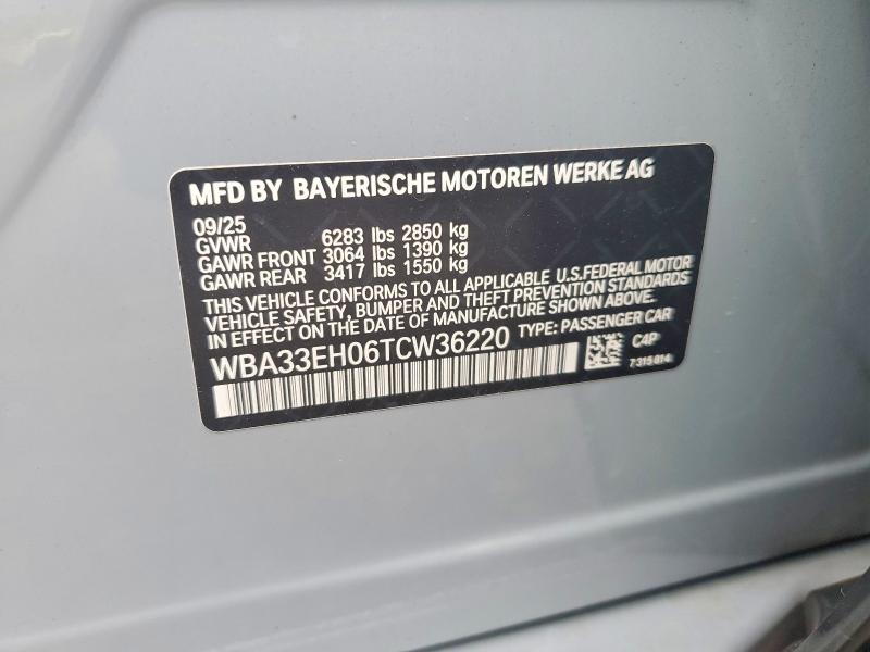 49870866 :رقم المزاد ، WBA33EH06TCW36220 vin ، 2026 Bmw 740 مزاد بيع