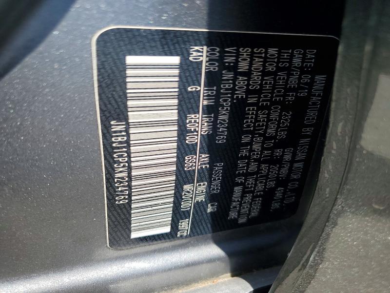 Продажа на аукционе авто 2019 Nissan Rogue Sport, vin: JN1BJ1CP5KW234769, номер лота: 50271596