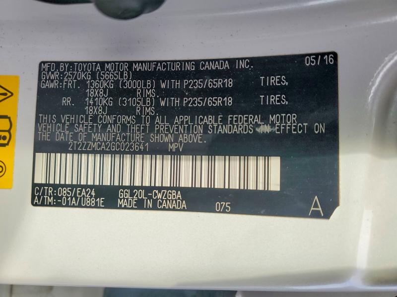 Продажа на аукционе авто 2016 Lexus Rx, vin: 2T2ZZMCA2GC023641, номер лота: 51713986