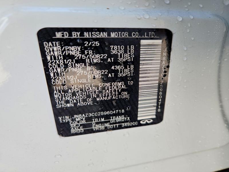 Aukcja sprzedaży 2025 Infiniti Qx80, vin: JN8AZ3CC2S9604718, numer aukcji: 49272426