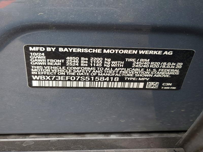 Aukcja sprzedaży 2025 Bmw X1, vin: WBX73EF07S5158418, numer aukcji: 49321336