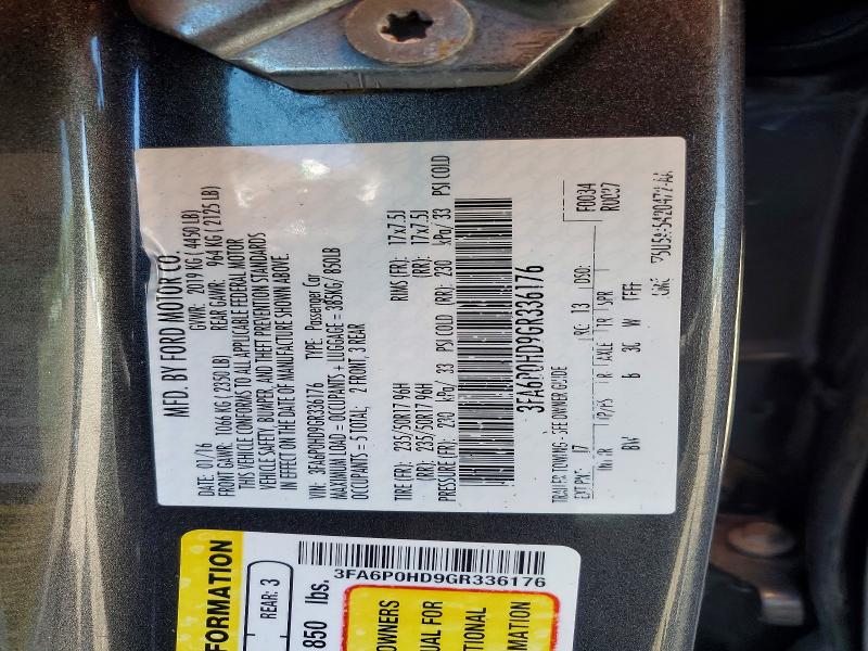 Продаж на аукціоні авто 2016 Ford Fusion, vin: 3FA6P0HD9GR336176, номер лоту: 51557386