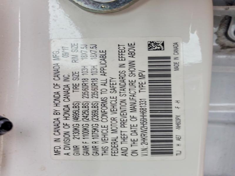 49968606 :رقم المزاد ، 2HKRW2H56HH681331 vin ، 2017 Honda Cr-v مزاد بيع
