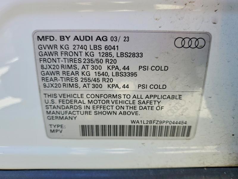 Продаж на аукціоні авто 2023 Audi Q4 E-tron, vin: WA1L2BFZ9PP044454, номер лоту: 48441686