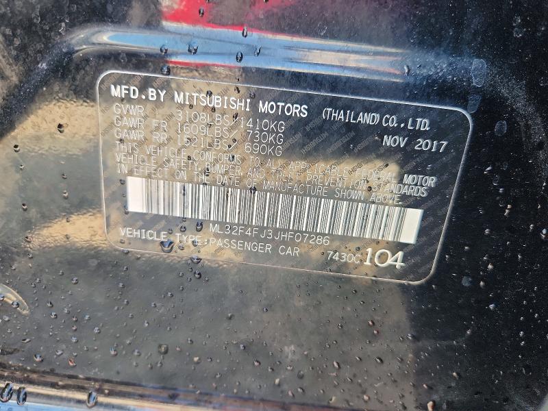 Aukcja sprzedaży 2018 Mitsubishi Mirage, vin: ML32F4FJ3JHF07286, numer aukcji: 50940716