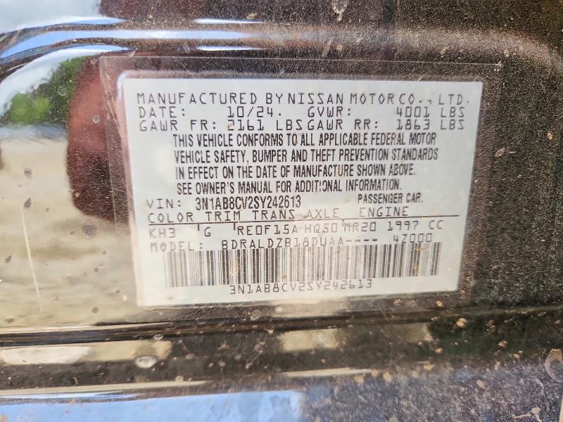 2025 Nissan Sentra მანქანა იყიდება აუქციონზე, vin: 3N1AB8CV2SY242613, აუქციონის ნომერი: 49799436