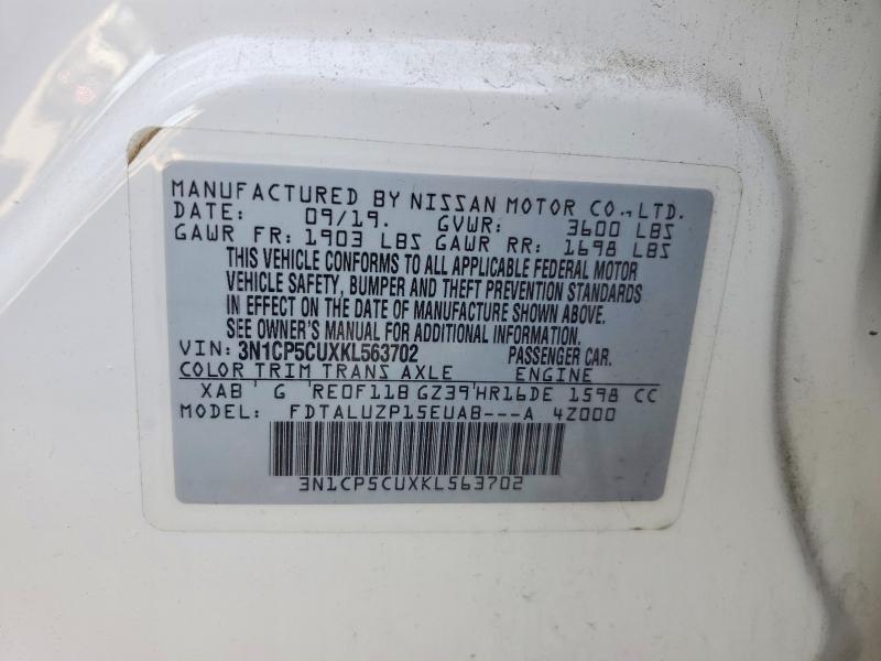 Продажа на аукционе авто 2019 Nissan Kicks, vin: 3N1CP5CUXKL563702, номер лота: 50369106