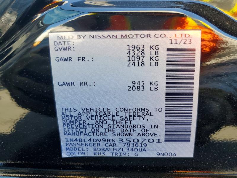 48685276 :رقم المزاد ، 1N4BL4DV9RN350701 vin ، 2024 Nissan Altima مزاد بيع