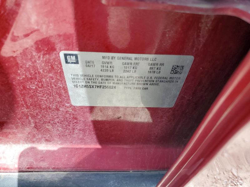 2017 Chevrolet Malibu მანქანა იყიდება აუქციონზე, vin: 1G1ZH5SX7HF256824, აუქციონის ნომერი: 50271086