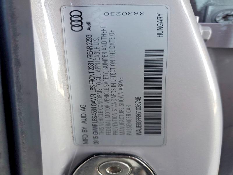 Aukcja sprzedaży 2016 Audi A3, vin: WAUE8GFF8G1036748, numer aukcji: 51907716