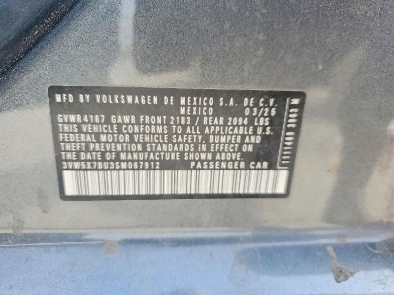 Aukcja sprzedaży 2025 Volkswagen Jetta, vin: 3VW5X7BU3SM067912, numer aukcji: 50006156