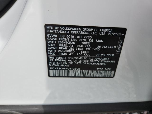 48783276 :رقم المزاد ، 1V2KR2CA4PC512608 vin ، 2023 Volkswagen Atlas مزاد بيع