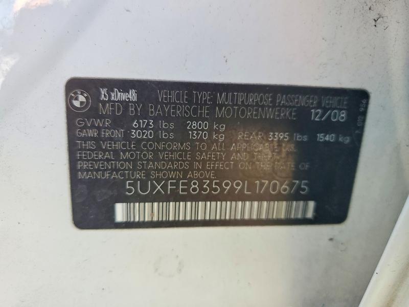 48213016 :رقم المزاد ، 5UXFE83599L170675 vin ، 2009 Bmw X5 مزاد بيع