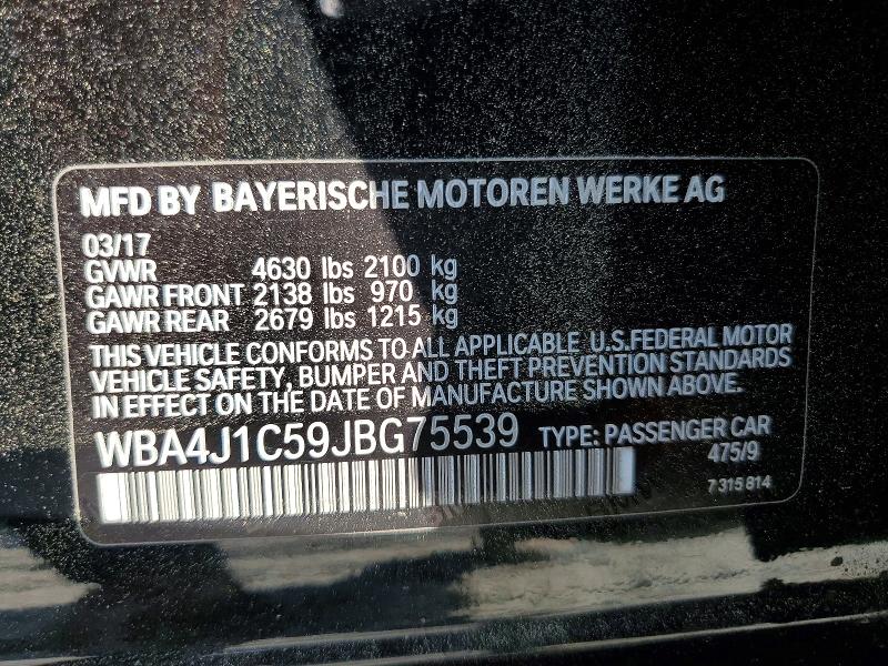 Aukcja sprzedaży 2018 Bmw 430i, vin: WBA4J1C59JBG75539, numer aukcji: 50588906