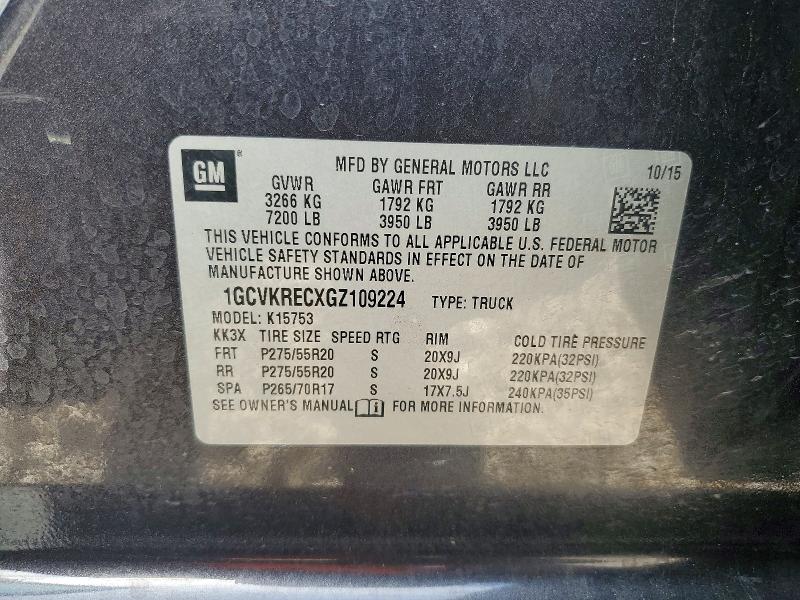 2016 Chevrolet Silverado მანქანა იყიდება აუქციონზე, vin: 1GCVKRECXGZ109224, აუქციონის ნომერი: 48924906