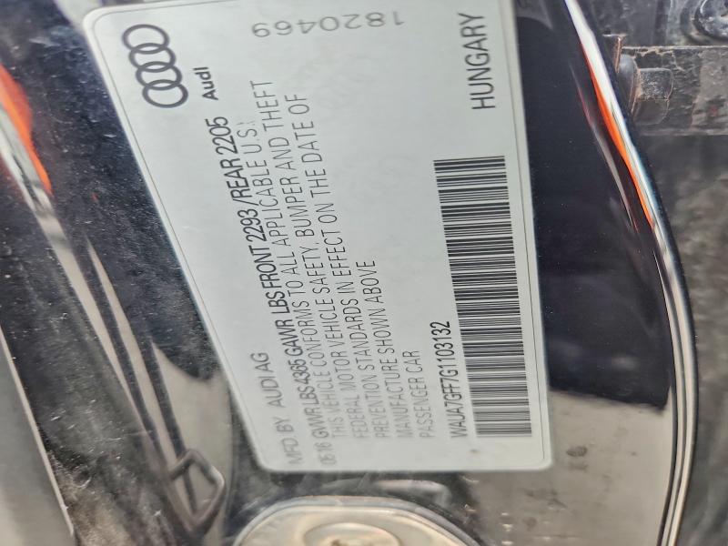 Aukcja sprzedaży 2016 Audi A3, vin: WAUA7GFF7G1103132, numer aukcji: 49807806