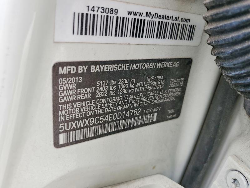 Aukcja sprzedaży 2014 Bmw X3, vin: 5UXWX9C54E0D14762, numer aukcji: 49837146