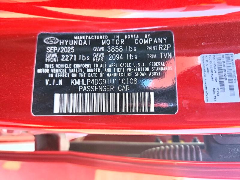 Продажа на аукционе авто 2026 Hyundai Elantra, vin: KMHLP4DG9TU110108, номер лота: 48823286