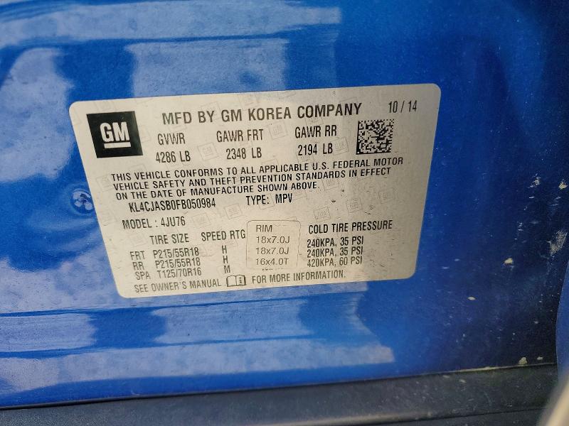 Продаж на аукціоні авто 2015 Buick Encore, vin: KL4CJASB0FB050984, номер лоту: 51174746