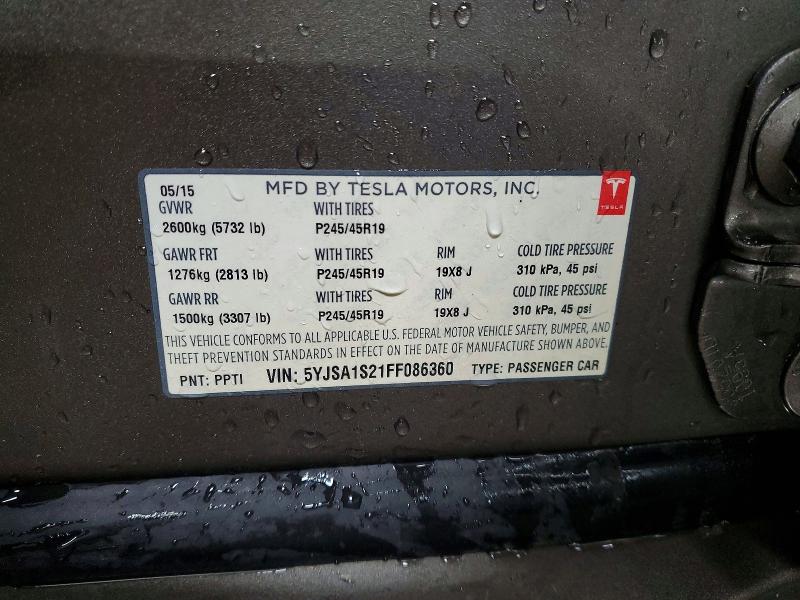 Продажа на аукционе авто 2015 Tesla Model S, vin: 5YJSA1S21FF086360, номер лота: 47921886