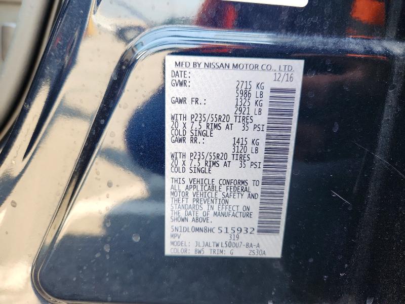 Aukcja sprzedaży 2017 Infiniti Qx60, vin: 5N1DL0MN8HC515932, numer aukcji: 49167666
