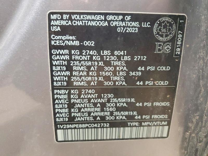 Продажа на аукционе авто 2023 Volkswagen Id.4, vin: 1V29NPE88PC042732, номер лота: 50736346