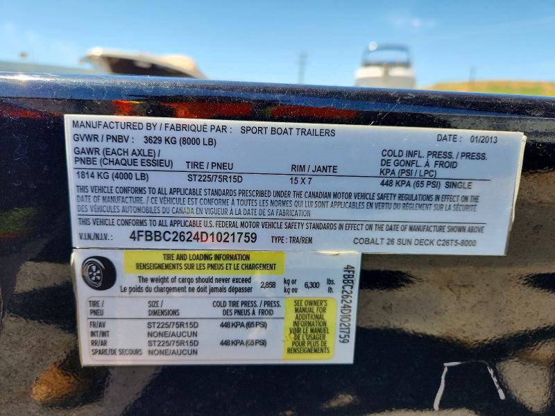 48874086 :رقم المزاد ، FGE5S003I516 vin ، 2016 Cobalt Boat مزاد بيع