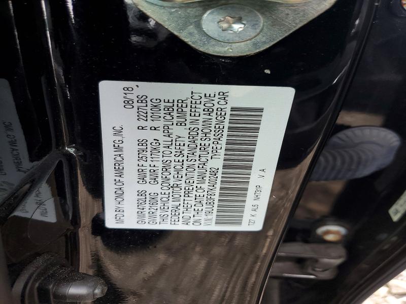 Aukcja sprzedaży 2019 Acura Tlx, vin: 19UUB3F87KA002482, numer aukcji: 51264366