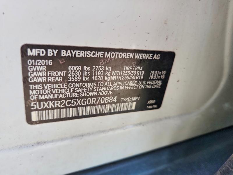 Продаж на аукціоні авто 2016 Bmw X5, vin: 5UXKR2C5XG0R70884, номер лоту: 49634086