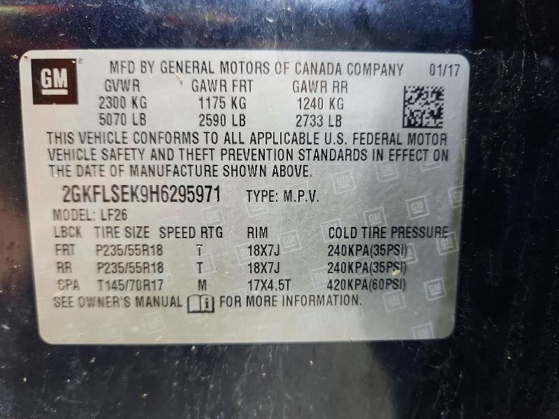 2017 Gmc Terrain მანქანა იყიდება აუქციონზე, vin: 2GKFLSEK9H6295971, აუქციონის ნომერი: 49639566