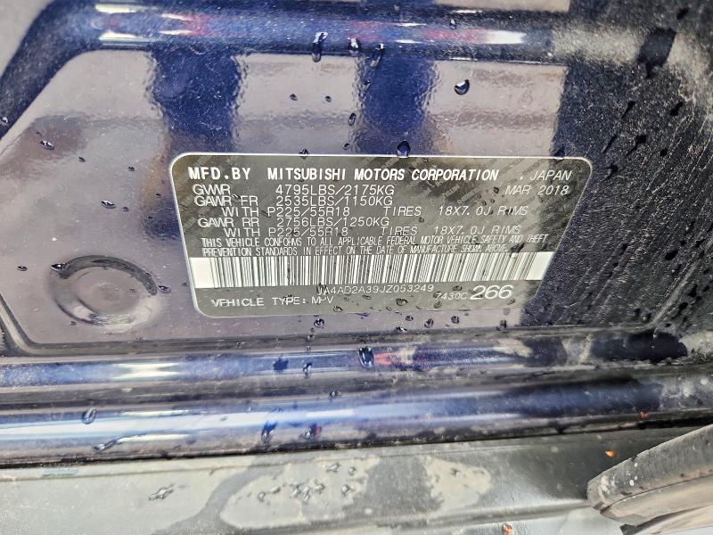 48330806 :رقم المزاد ، JA4AD2A39JZ053249 vin ، 2018 Mitsubishi Outlander مزاد بيع