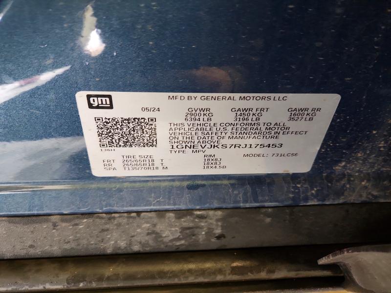 Aukcja sprzedaży 2024 Chevrolet Traverse, vin: 1GNEVJKS7RJ175453, numer aukcji: 51884116