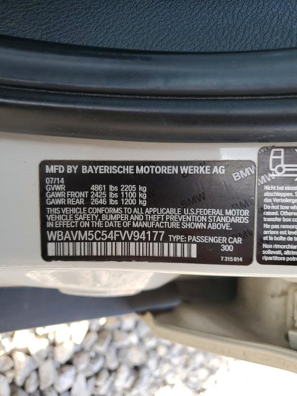 Aukcja sprzedaży 2015 Bmw X1, vin: WBAVM5C54FVV94177, numer aukcji: 51133866