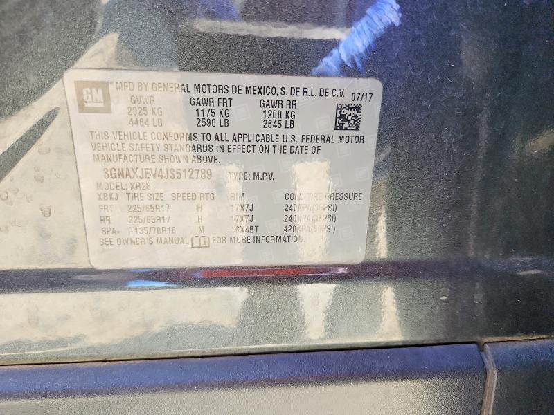 2018 Chevrolet Equinox მანქანა იყიდება აუქციონზე, vin: 3GNAXJEV4JS512789, აუქციონის ნომერი: 48946886