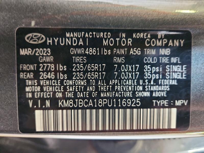 Aukcja sprzedaży 2023 Hyundai Tucson Hybrid, vin: KM8JBCA18PU116925, numer aukcji: 48852236