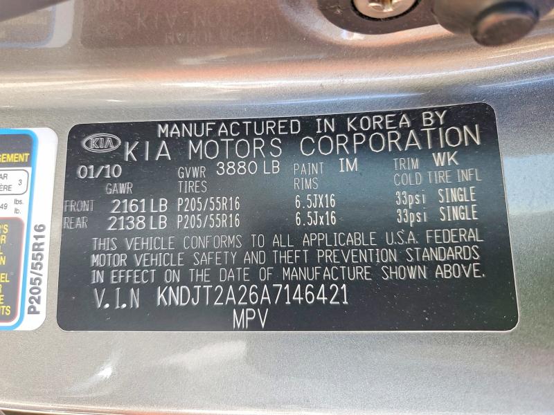 Aukcja sprzedaży 2010 Kia Soul, vin: KNDJT2A26A7146421, numer aukcji: 50936646