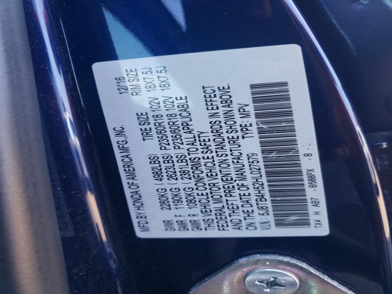 50825876 :رقم المزاد ، 5J8TB4H52HL027579 vin ، 2017 Acura Rdx مزاد بيع