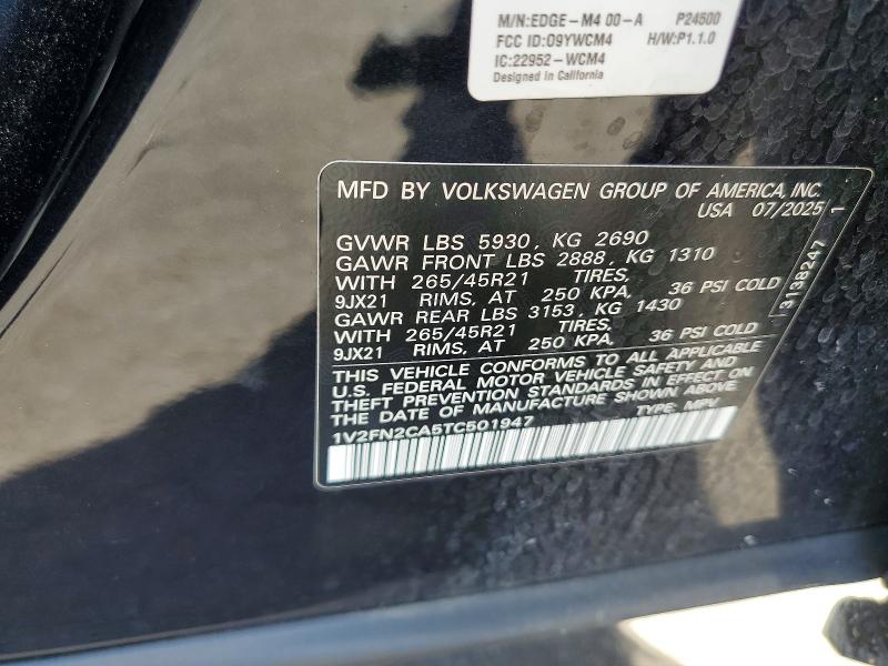 Aukcja sprzedaży 2026 Volkswagen Atlas, vin: 1V2FN2CA5TC501947, numer aukcji: 48438616