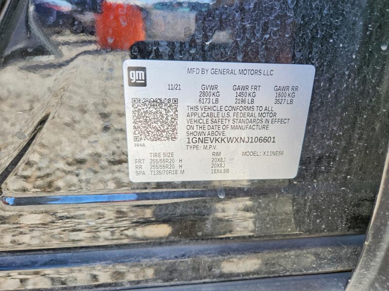 Продажа на аукционе авто 2022 Chevrolet Traverse, vin: 1GNEVKKWXNJ106601, номер лота: 51134986