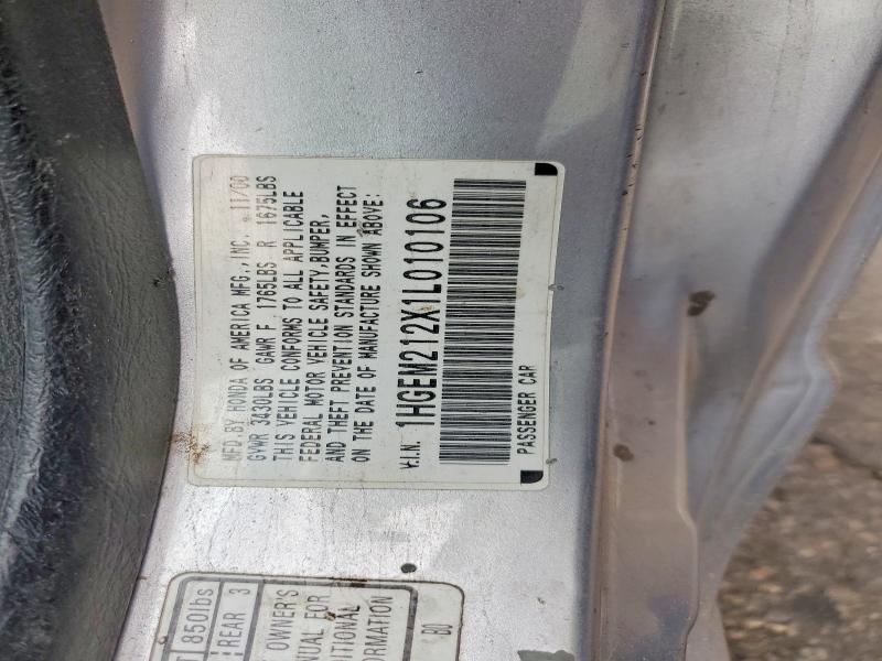 49764926 :رقم المزاد ، 1HGEM212X1L010106 vin ، 2001 Honda Civic مزاد بيع