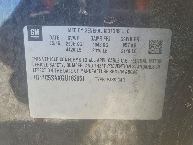 Aukcja sprzedaży 2016 Chevrolet Malibu Limited, vin: 1G11C5SAXGU162051, numer aukcji: 48486246