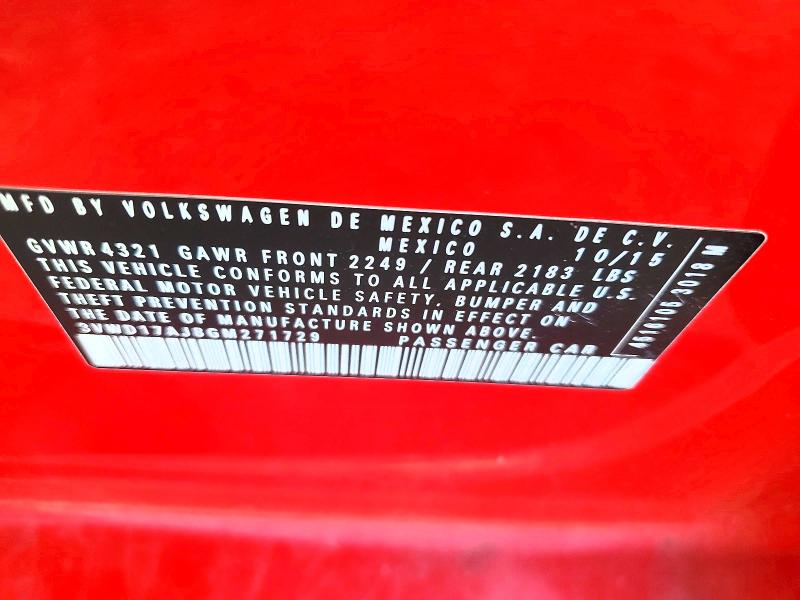 Продажа на аукционе авто 2016 Volkswagen Jetta, vin: 3VWD17AJ8GM271729, номер лота: 50054156