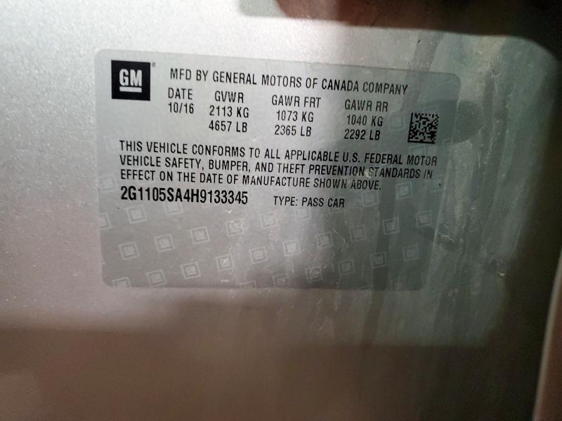 51313206 :رقم المزاد ، 2G1105SA4H9133345 vin ، 2017 Chev Impala مزاد بيع