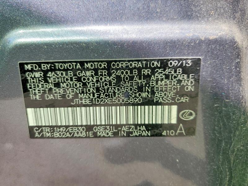 48675796 :رقم المزاد ، JTHBE1D2XE5005890 vin ، 2014 Lexus Is 350 مزاد بيع