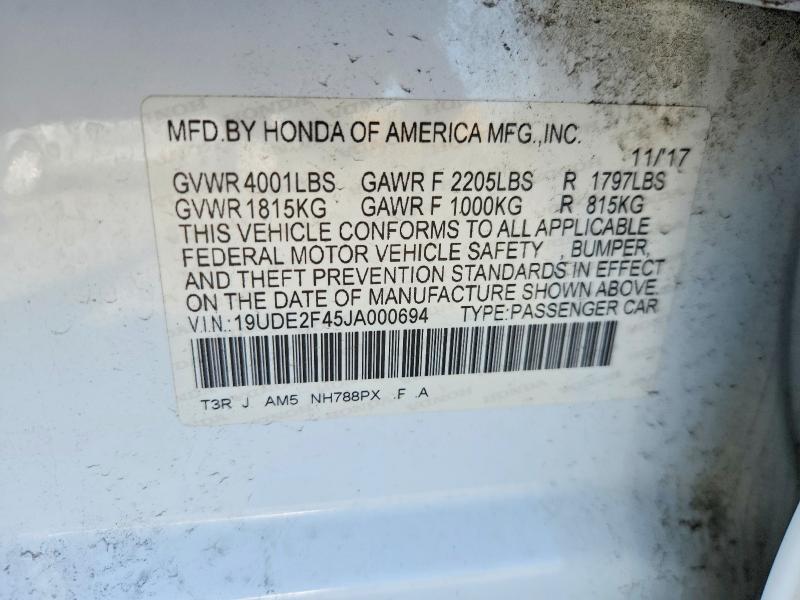 2018 Acura Ilx მანქანა იყიდება აუქციონზე, vin: 19UDE2F45JA000694, აუქციონის ნომერი: 48870806