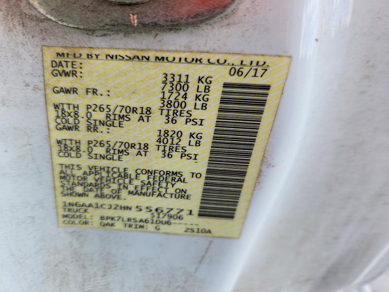 Aukcja sprzedaży 2017 Nissan Titan, vin: 1N6AA1CJ2HN556771, numer aukcji: 51097136