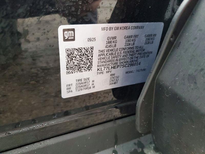 2025 Chevrolet Trax მანქანა იყიდება აუქციონზე, vin: KL77LHEP7SC296014, აუქციონის ნომერი: 48174026