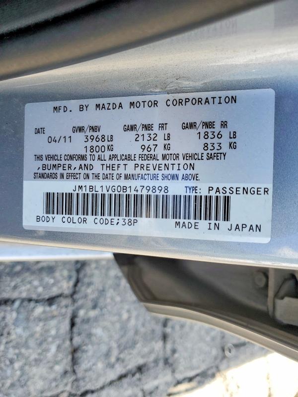49652996 :رقم المزاد ، JM1BL1VG0B1479898 vin ، 2011 Mazda 3 مزاد بيع