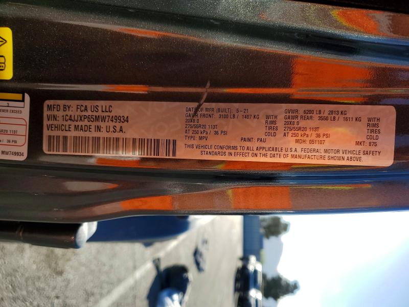 Продажа на аукционе авто 2021 Jeep Wrangler Unlimited, vin: 1C4JJXP65MW749934, номер лота: 49467416